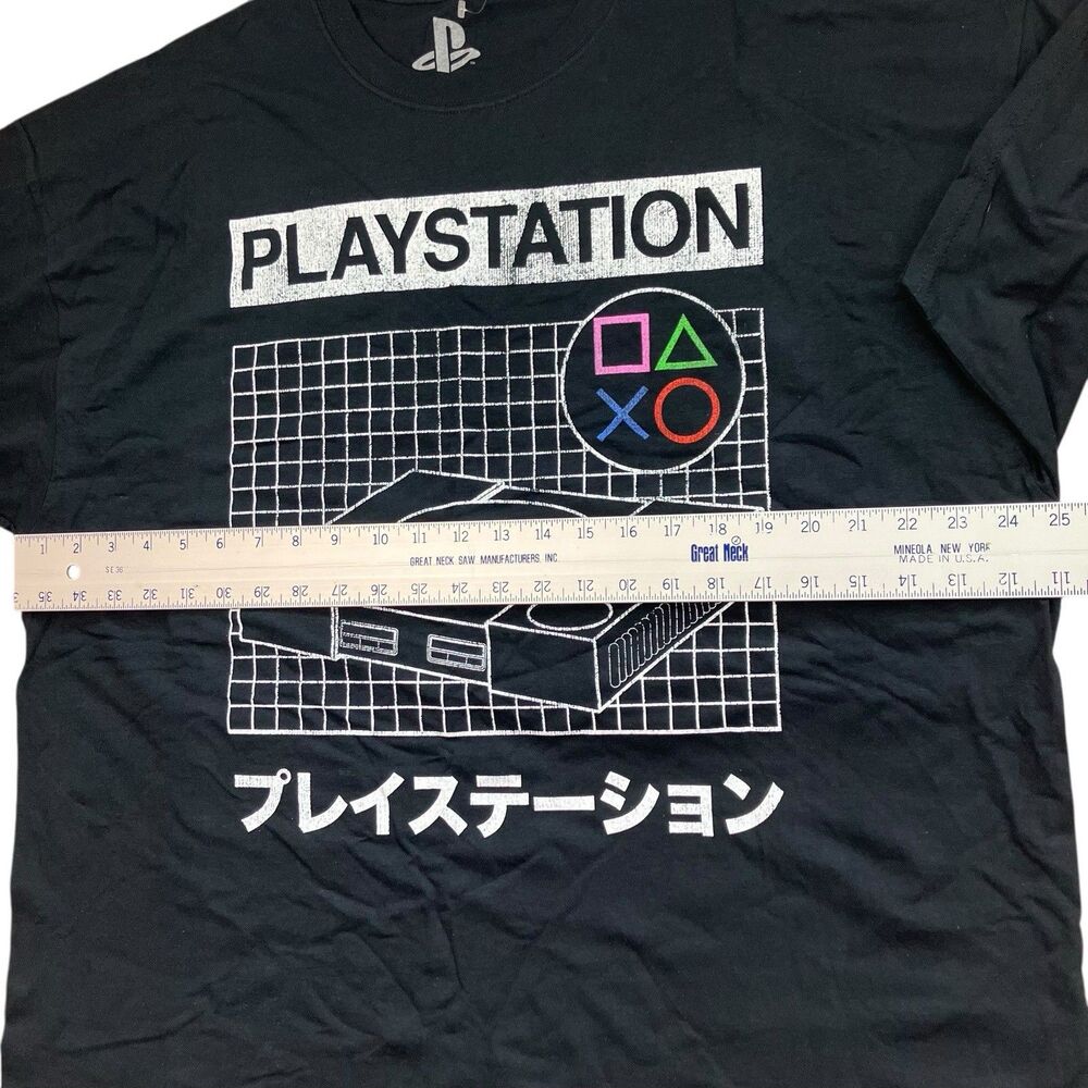 PlayStation‎ T-Shirt Mens Black Cotton Video Gamer Japanese Retro Novelty 2XL - Picture 5 of 9
